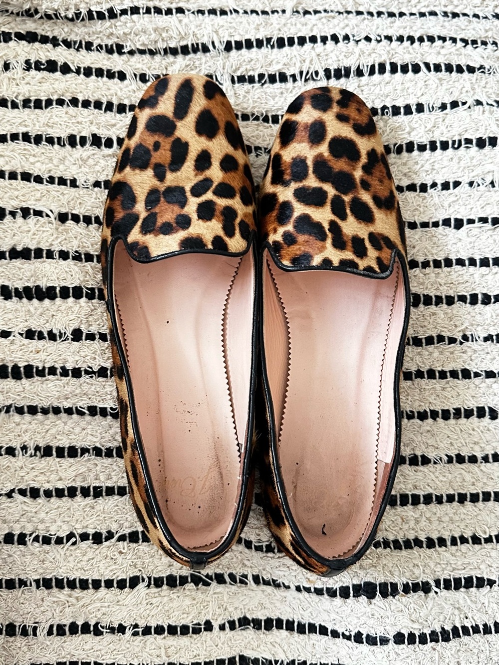 J. Crew calf hair animal print loafers Size 8